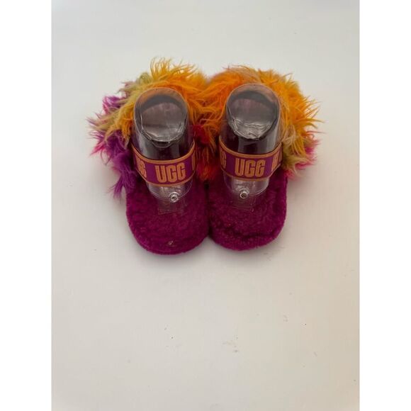 UGG FLUFF YEAH SLIDE SLIPPERS PURPLE ORANGE TIE DYE - Picture 3 of 5